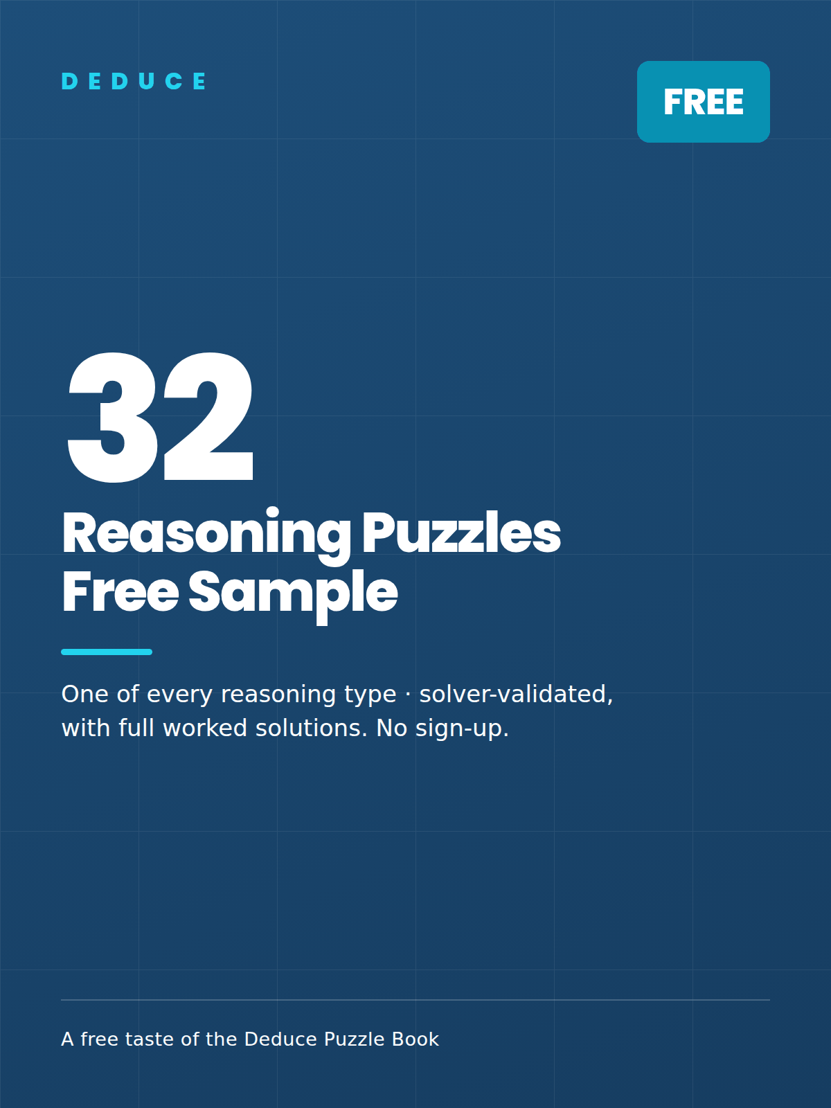 Cover of the free Deduce sample: 32 puzzles